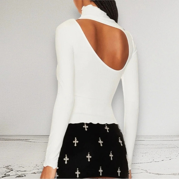 NWT LOBA Salome Ribbed Top White Size S - Picture 1 of 13